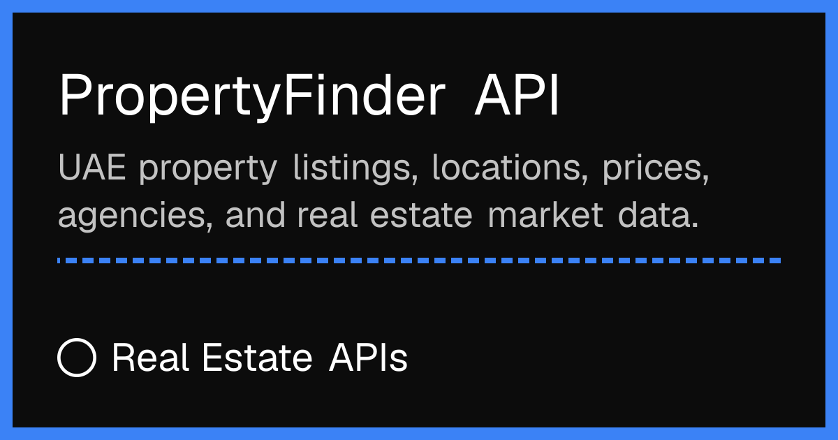 PropertyFinder API Reference | Happy Endpoint Docs